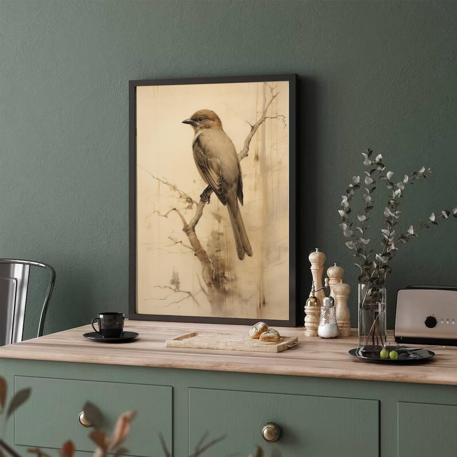 Amazon.co.jp: ヴィンテージ鳥キャンバスウォールアート フランスの